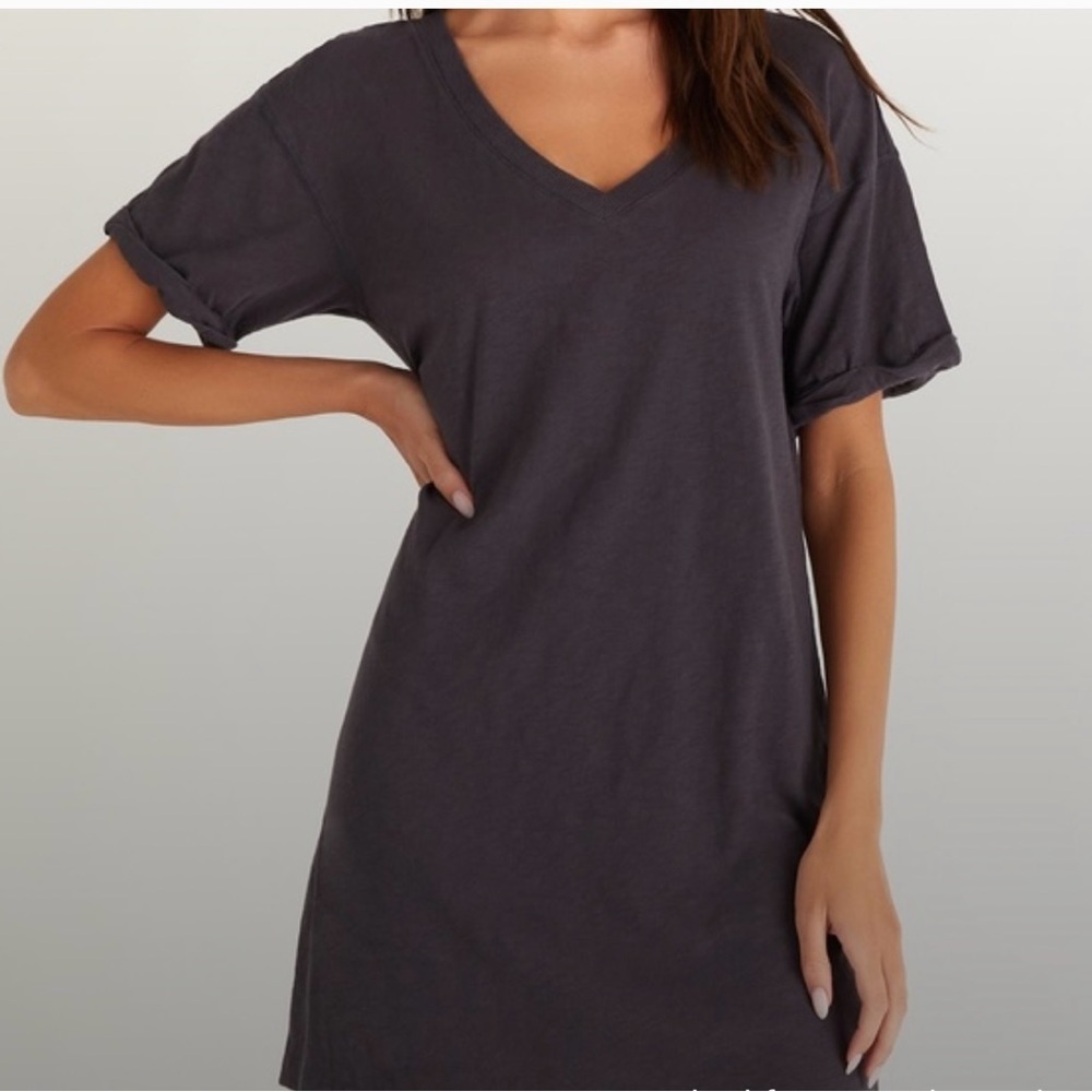 Z Supply Dark Gray V-Neck Mini Dress